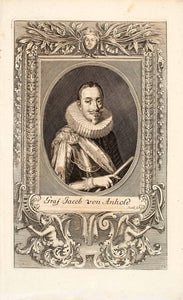 1722 Copper Engraving Portrait Johann Jakob Von Anholt Bronckhorst EUM5