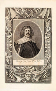 1722 Copper Engraving Portrait Philipp Graf Von Mansfeldt Vorderort EUM5