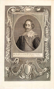1722 Copper Engraving Portrait Rudolph Von Coloredo Graf Zu Valsa Habsburg EUM5