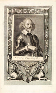 1722 Copper Engraving Melchior Graf Von Hatzfeld Hatzfeldt Imperial EUM5
