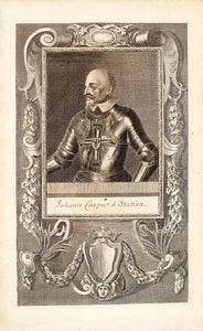 1722 Copper Engraving Portrait Johan Caspar Von Cicignon Denmark-Norway EUM5