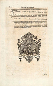 1722 Copper Engraving Portrait Ernst Graf Von Coloniths Kollonitsch EUM5