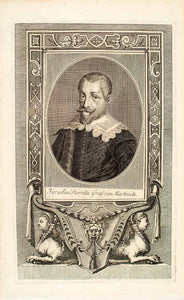 1722 Copper Engraving Portrait Jaraslau Borsita Graf Von Martinitz Habsburg EUM5