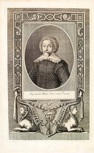 1722 Copper Engraving Portrait Sigmund Adam Herr Von Traun Holy Roman EUM5