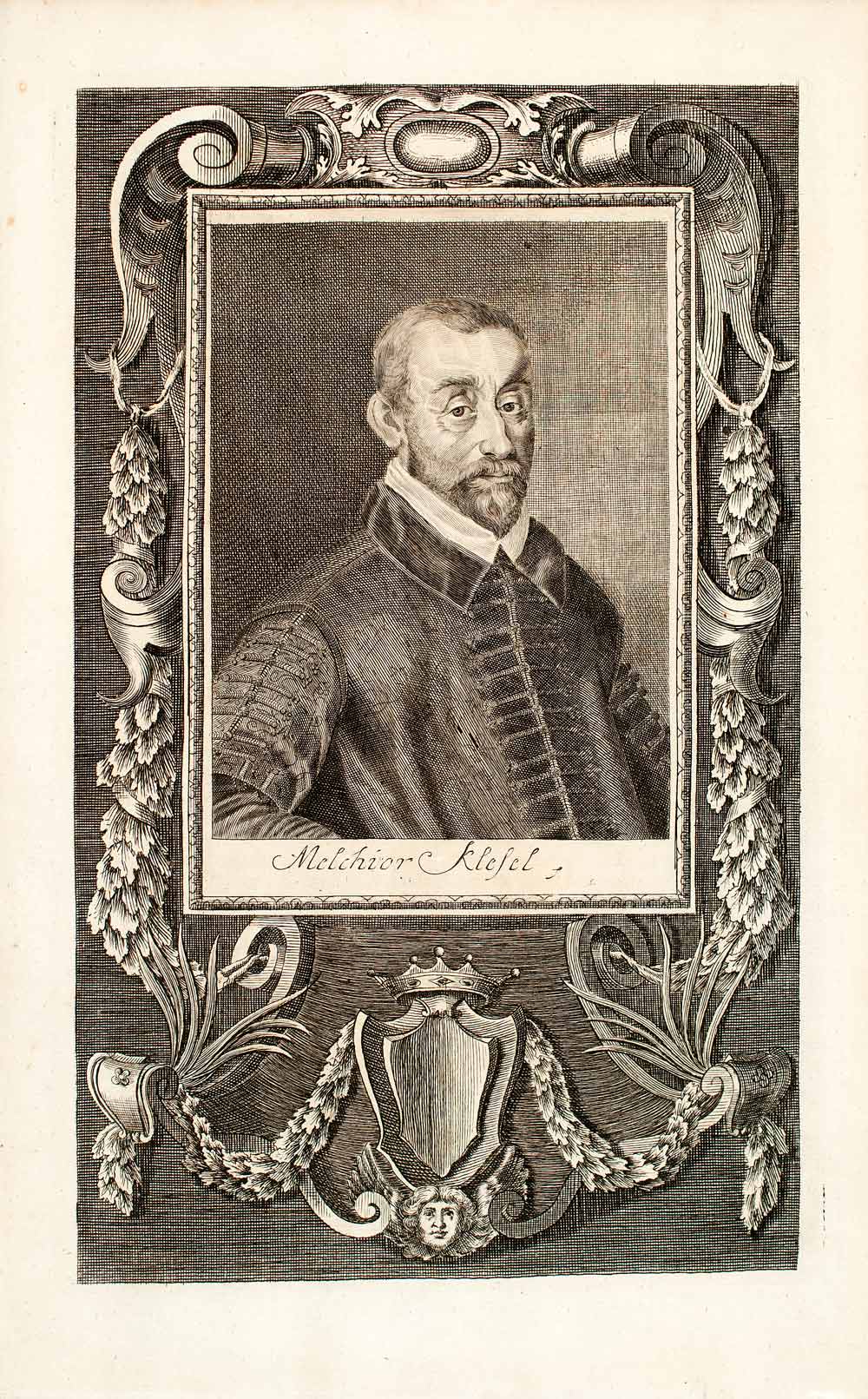1722 Copper Engraving Cardinal Bishop Melchior Klesel Holy Roman Empire EUM5