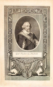 1722 Copper Engraving Portrait Gallus Baron Rachnitz Gallus Von Recknitz EUM5