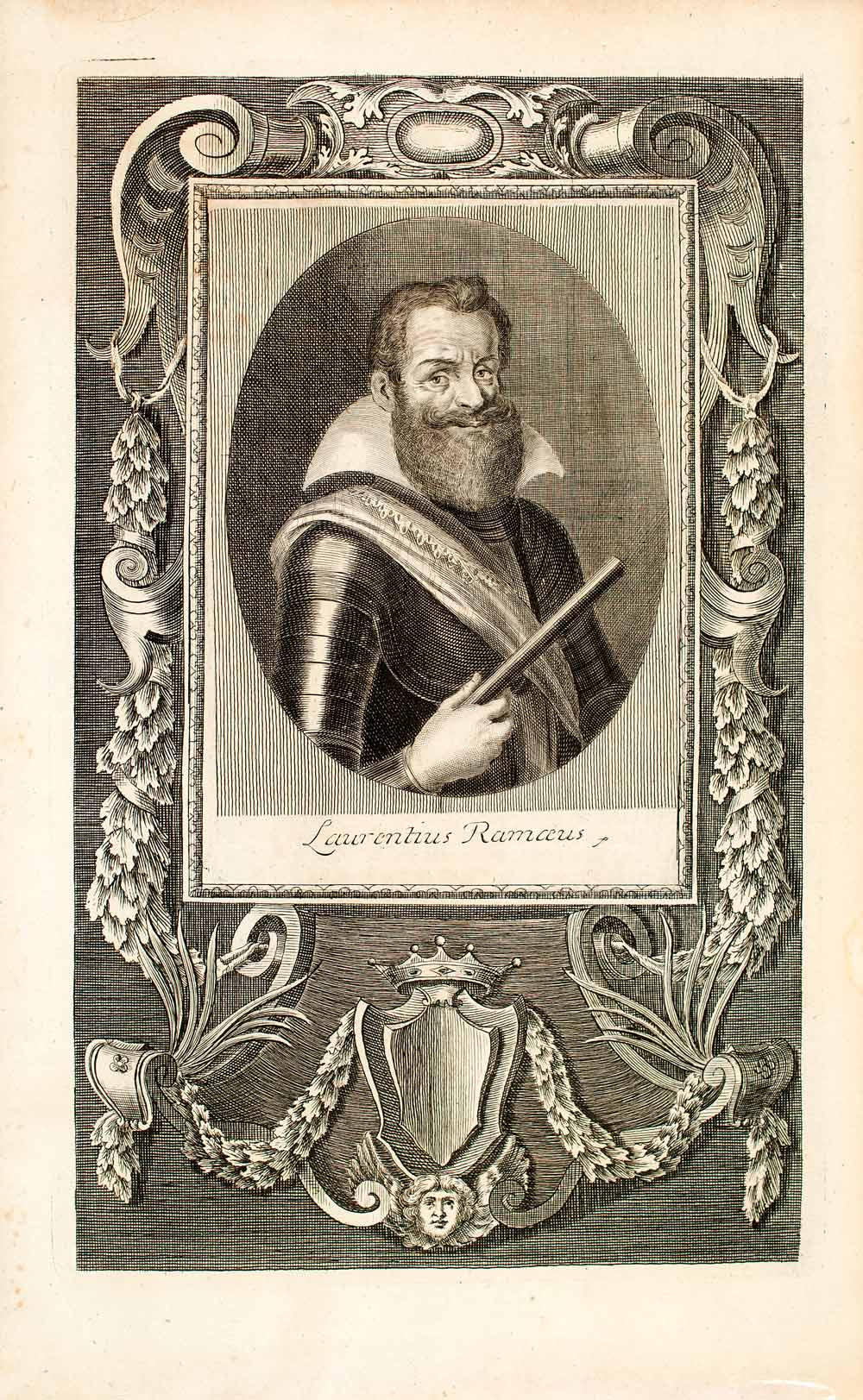 1722 Copper Engraving Portrait Laurentius Ramaus Lorenz Rame Austrian EUM5