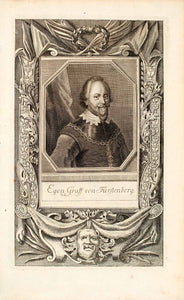 1722 Copper Engraving Portrait Egon Graf Von Furstenberg Holy Roman Empire EUM5