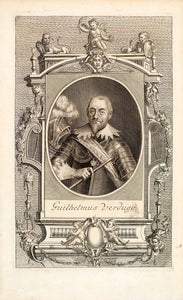 1722 Copper Engraving Portrait Guilhelmus Guilielmus Verdugo Holy Roman EUM5