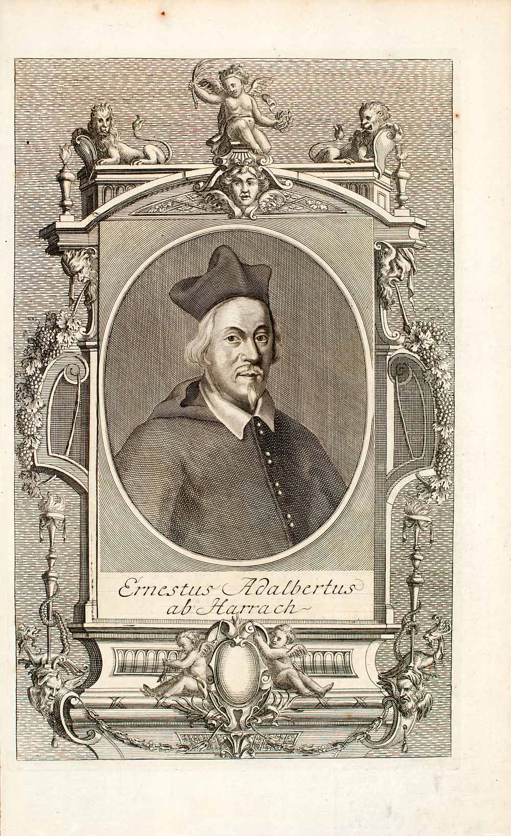 1722 Copper Engraving Portrait Ernestus Adalbertus Harrach Ernst Albrecht EUM5