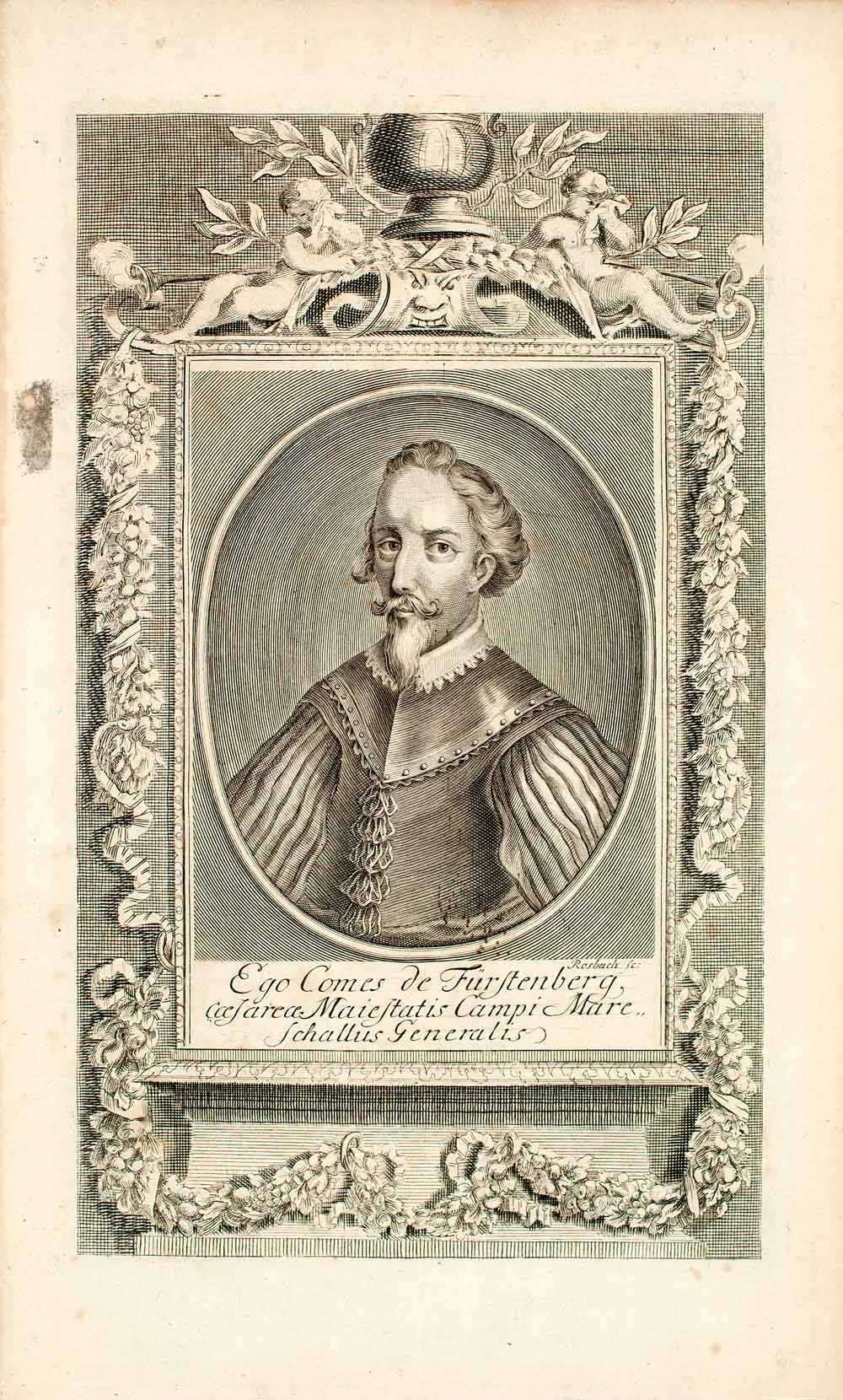 1722 Copper Engraving Portrait Ego Comes Furstenberg Casarea Maiestatis EUM5