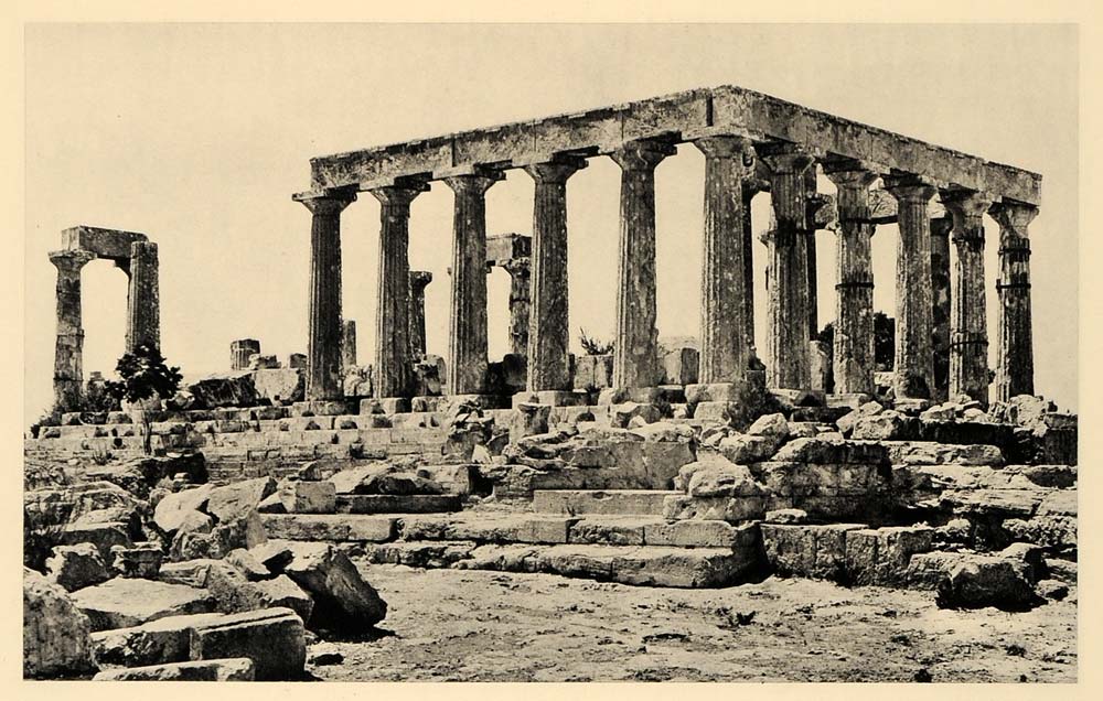 1943 Ancient Ruin Aegina Greece Classical Architecture - ORIGINAL EUR1