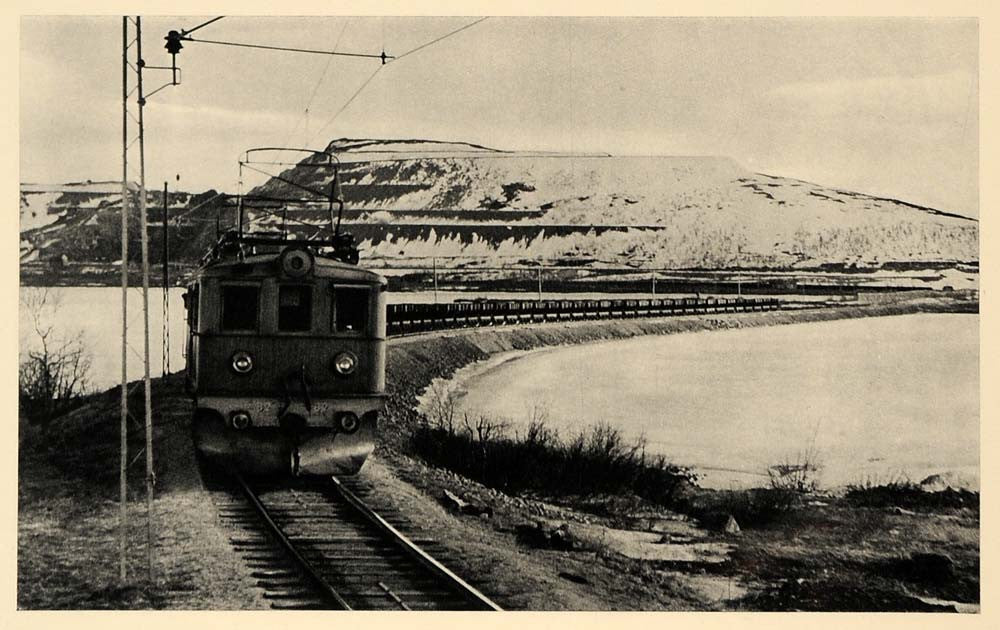 1943 Sweden Kiirunavaara Kiruna Mountain Iron Ore Train - ORIGINAL EUR1 - Period Paper
