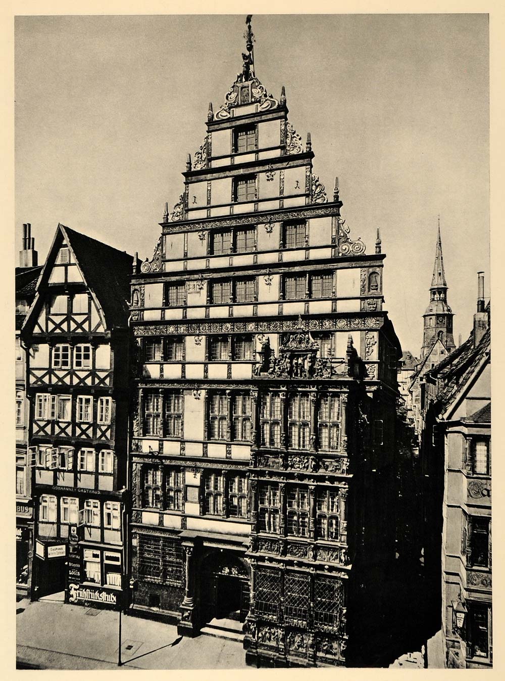 1943 Hanover Germany Leibnizhaus Gottfried Leibniz - ORIGINAL PHOTOGRAVURE EUR1