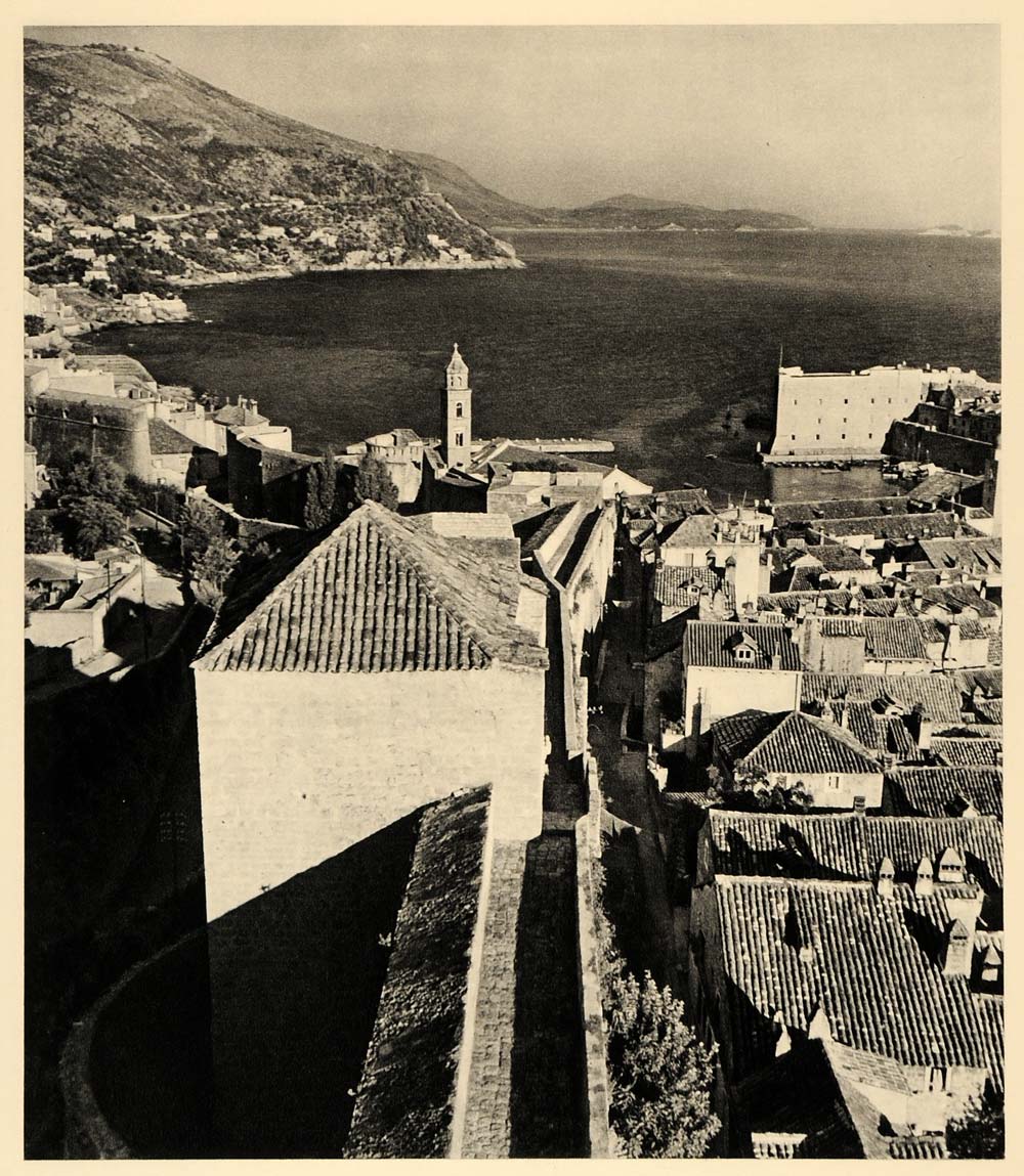 1943 Ragusa Italy Dubrovnik Rausa Sicily Cityscape - ORIGINAL PHOTOGRAVURE EUR1