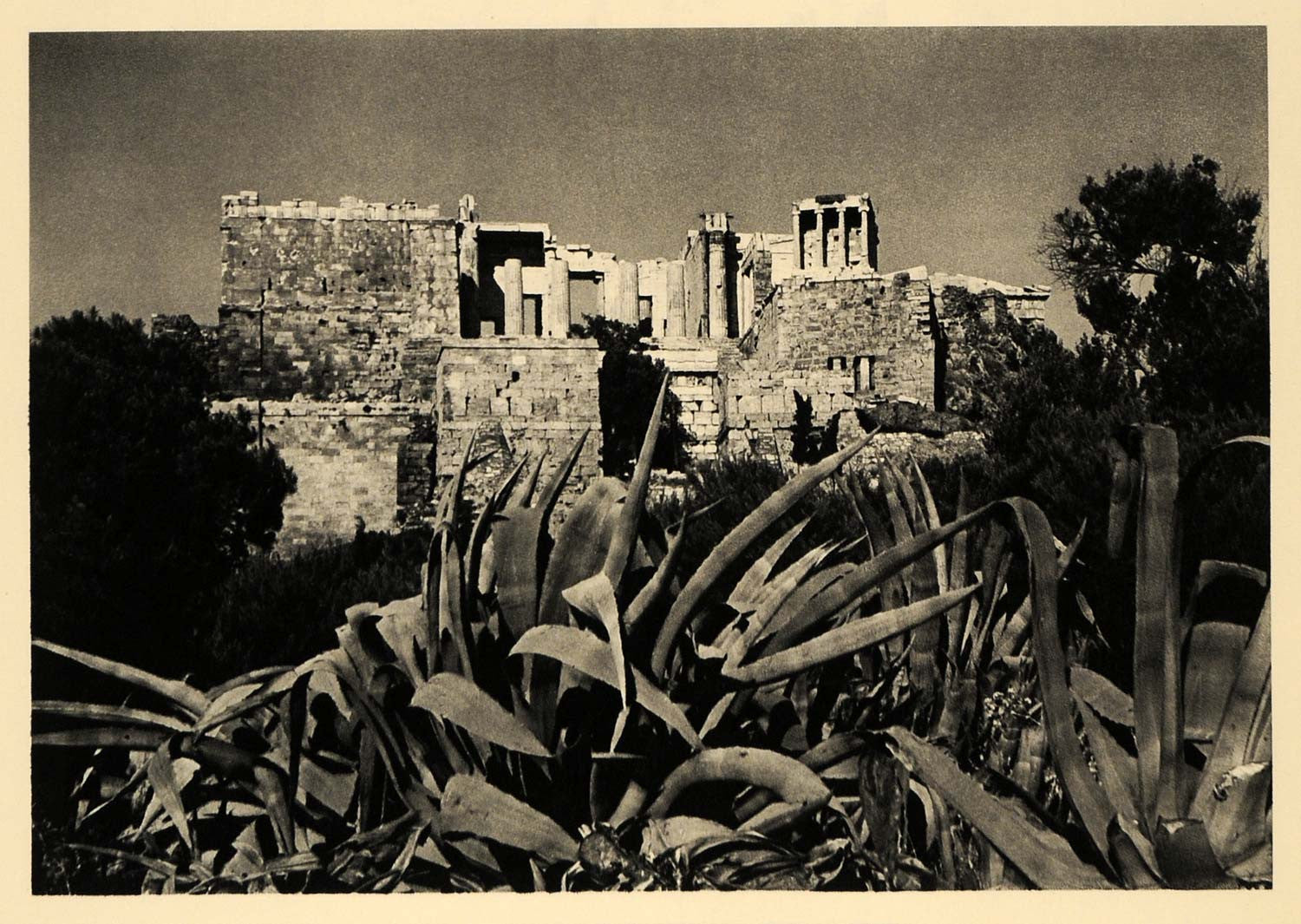 1943 Athena Temple Nike Greece Acropolis Classic Ruins - ORIGINAL EUR2 - Period Paper
