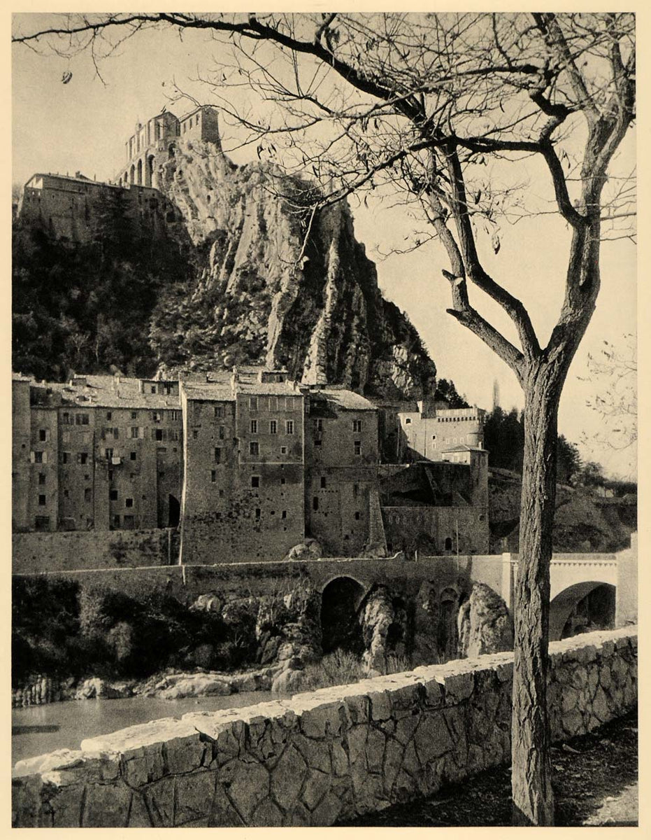 1943 Sisteron France Rocher de la Baume Durance Citadel - ORIGINAL EUR ...