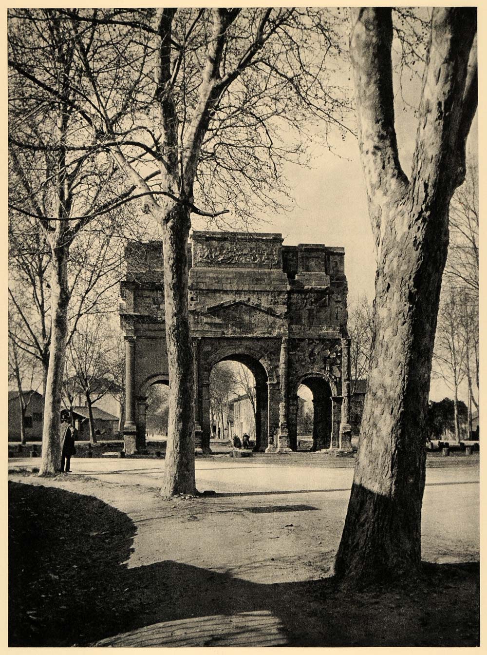 1943 Orange France Vaucluse Triumphal Arch Augustus - ORIGINAL PHOTOGRAVURE EUR2