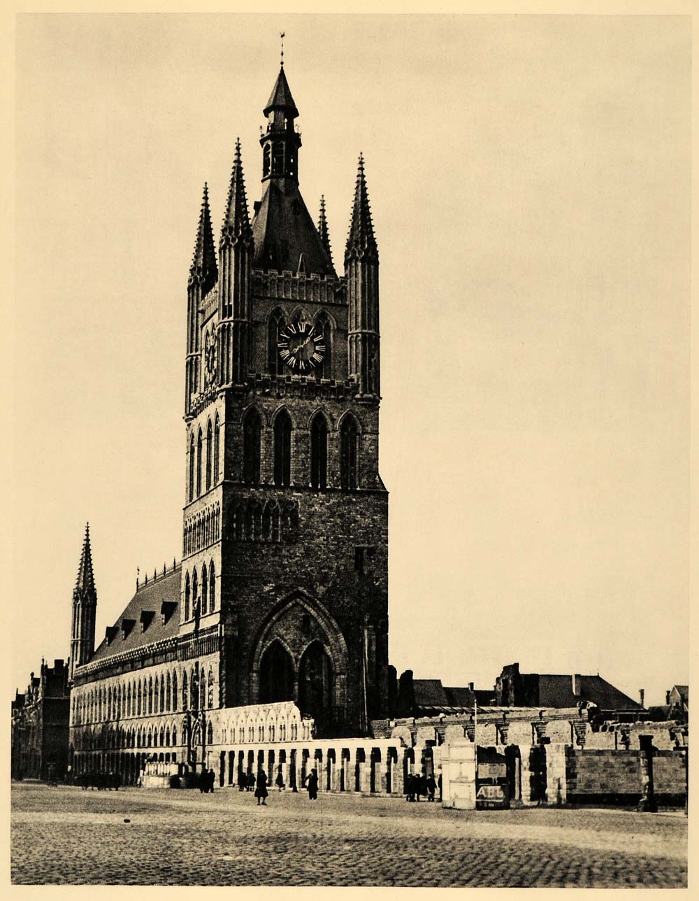 1943 Ypres Saint Martin Cathedral Belgium Church Gothic - ORIGINAL EUR2