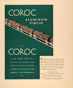 1931 Ad Cook Paint Varnish Manufacturer Coroc Aluminum - ORIGINAL F1A