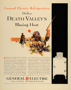 1931 Ad General Electric Refrigeration Death Valley - ORIGINAL ADVERTISING F1A