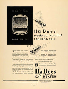 1931 Ad Ha Dees Hot Water Car Heater Air Conditioning ORIGINAL ADVERTISING F1A