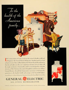 1931 Ad General Electric Refrigerator Saul Tepper Art - ORIGINAL ADVERTISING F1A