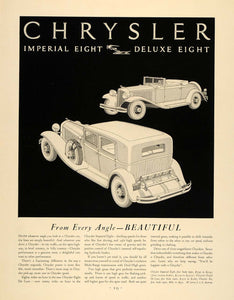 1931 Ad Chrysler Imperial Eight Deluxe Eight Automobile - ORIGINAL F1A