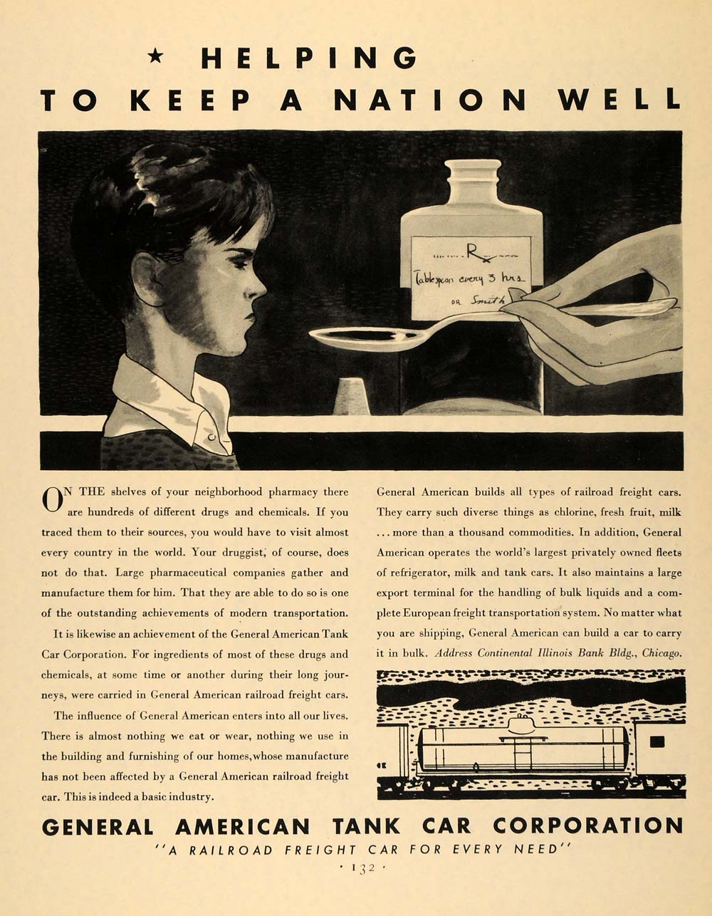 1931 Ad General American Tank Car Railroad Train Drugs - ORIGINAL F1A