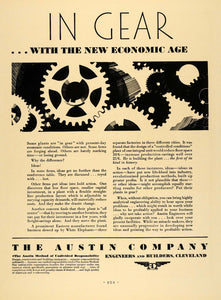 1931 Ad Austin Engineers Builders lllustration Gears - ORIGINAL ADVERTISING F1A