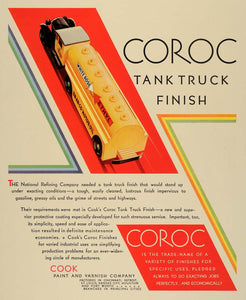 1931 Ad Cook Coroc Finish Varnish White Rose Ethyl - ORIGINAL ADVERTISING F1A