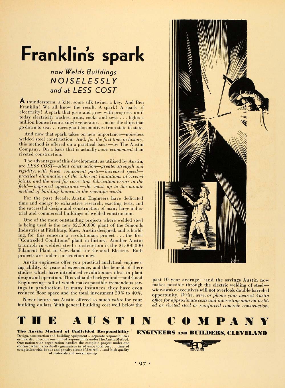 1931 Ad Austin Franklin Welding Engineers Builders Ohio - ORIGINAL F1A