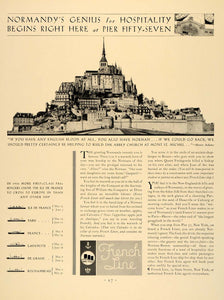 1931 Ad French Line Cruise Normandy Pier 57 Henry Adams - ORIGINAL F1A