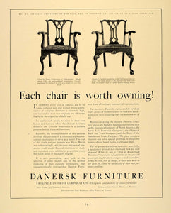 1931 Ad Erskine Danforth Danersk Furniture Chairs - ORIGINAL ADVERTISING F1A