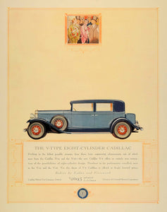 1931 Ad V-Type Eight Cylinder Cadillac Fisher Body - ORIGINAL ADVERTISING F1A
