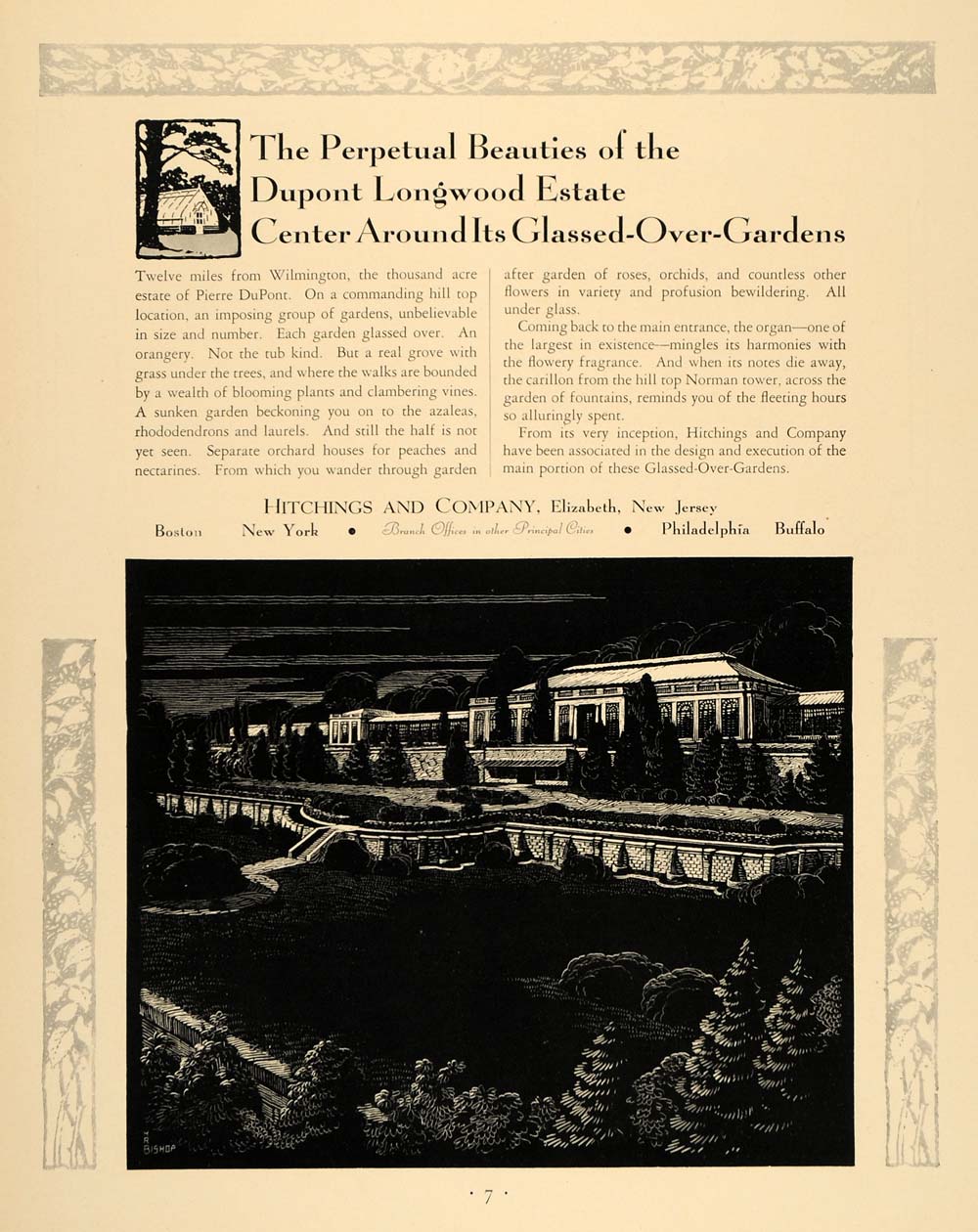 1931 Ad Hitchings Engineering Dupont Longwood Estate - ORIGINAL ADVERTISING F1A