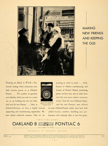 1931 Ad Oakland 8 Pontiac 6 General Motors Snow Skiing - ORIGINAL F1A