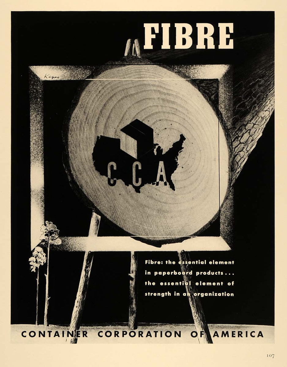 1938 Ad Container Corporation America Fibre Wood Frame - ORIGINAL F1A ...