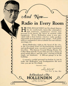 1931 Ad Hotel Hollenden Cleveland Resort Vacation - ORIGINAL ADVERTISING F1A