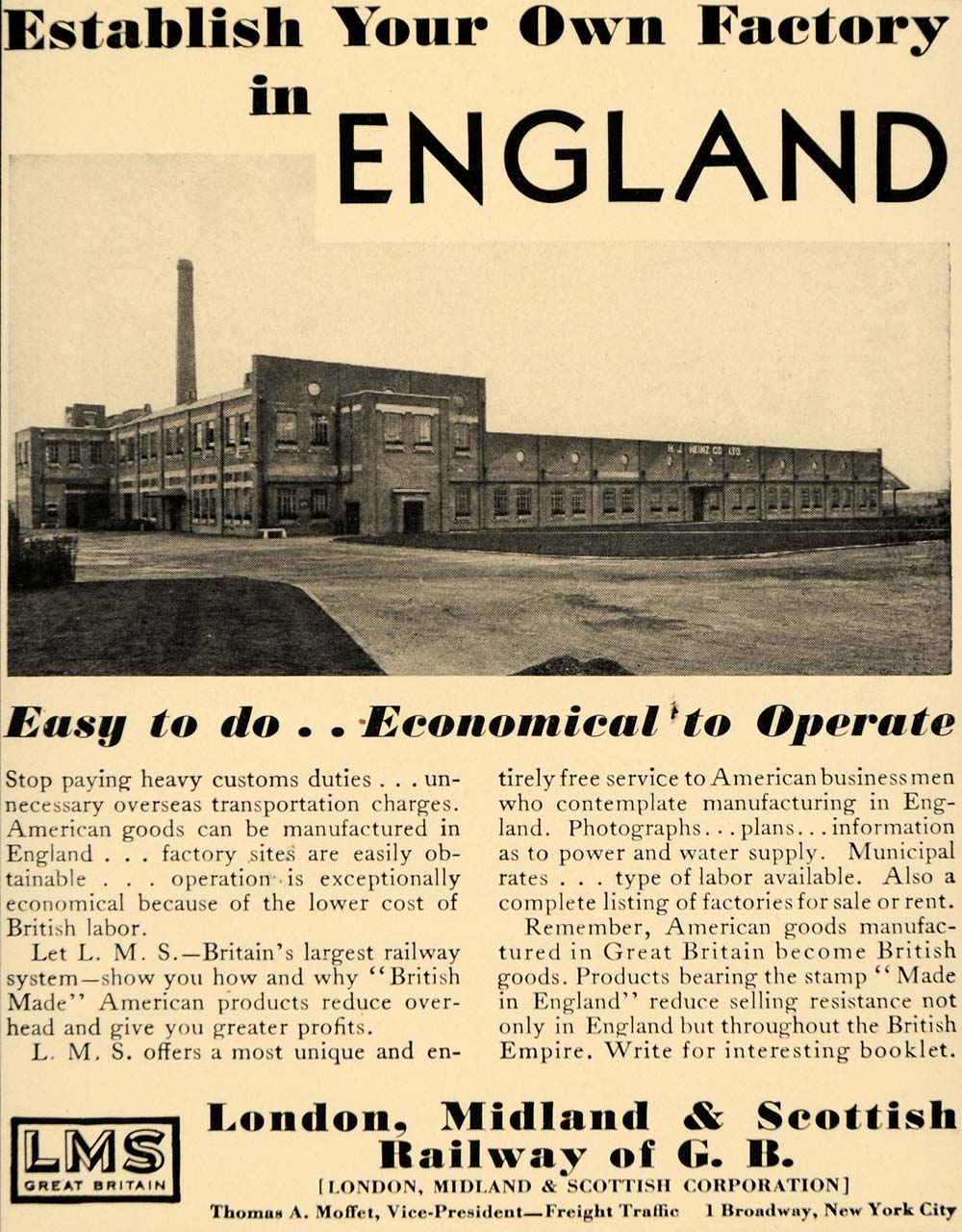 1931 Ad LMS Great Britain Railway Factory HJ Heinz - ORIGINAL ADVERTISING F1A