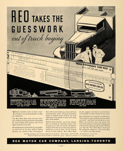 1933 Ad Reo Motor Car Company Truck Slide Rule Plan - ORIGINAL ADVERTISING F2A