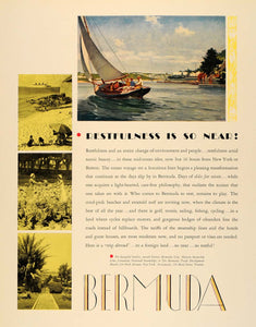 1933 Ad Bermuda Tourism Furness Munson Steamship Line - ORIGINAL ADVERTISING F2A