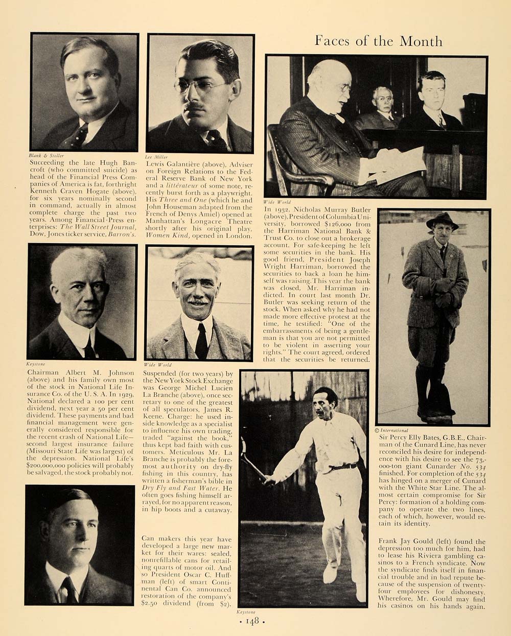 1933 Ad Galantiere Nicholas Butler Hogate La Branche - ORIGINAL ADVERTISING F2A
