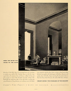1933 Ad Crane's Fine Papers Bond Dalton Printing Write - ORIGINAL F2A