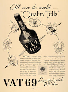 1933 Ad Vat 69 Scotch Whisky Sanderson Park Tilford - ORIGINAL ADVERTISING F2A