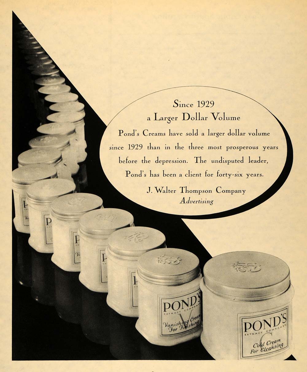 1933 Ad J Walter Thompson Advertising Pond's Cold Cream - ORIGINAL F2A ...