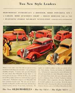 1933 Ad General Motor Oldsmobile Car Six Eight Showroom - ORIGINAL F2A