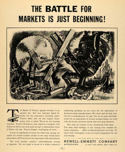 1933 Ad Newell-Emmett Artist Cesare Product Battle Saw - ORIGINAL F2A