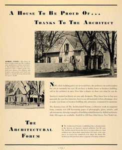 1933 Ad Architectural Forum Remodel Architect John Gray - ORIGINAL F2A