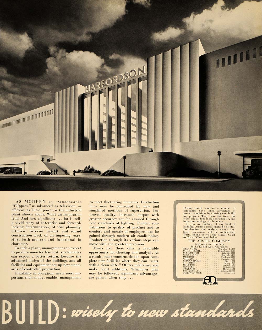 1938 Ad Austin Engineers Harfordson Building Cleveland - ORIGINAL F2A